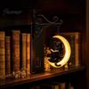 Декоративное освещение для книжных полок Готические металлические подставки для книг с подвесным светом, Кот Ворон Призрак Декоративная ворона Древний книжный ограничитель Лампа для книжной полки,