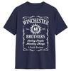 Men T-Shirts Supernatural Winchester Brothers Funny 100% Cotton Tees Short Sleeve  T Shirts O Neck Clothing Party