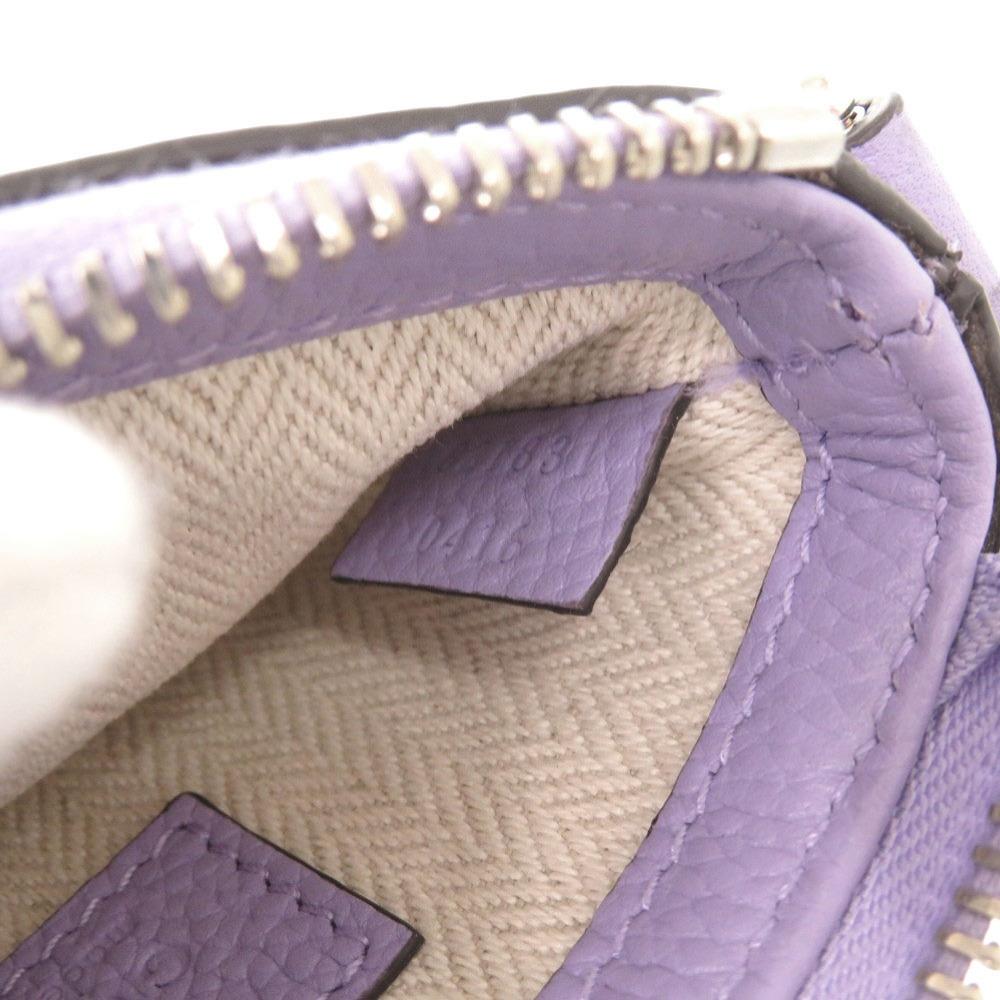 Used AUTHENTIC GUCCI 821831 Logo Micro Mini Shoulder Bag purple Leather