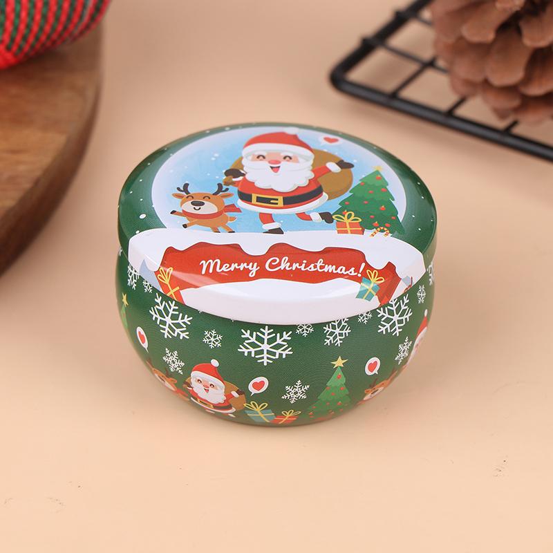 1Pcs Christmas Gift Box Metal Tin Candy Cookie Packaging Box Containers Kids New Year Gift Decor Xmas Party Supplies Navidad