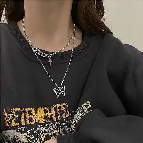 Сладкая и Крутая Горячая Девушка Ожерелье Женское Корейская Версия Ins Модный Нишевый Дизайн Высококлассное Ощущение Дикой Цепочка для Свитера Аксессуары Жемчужное Ожерелье
