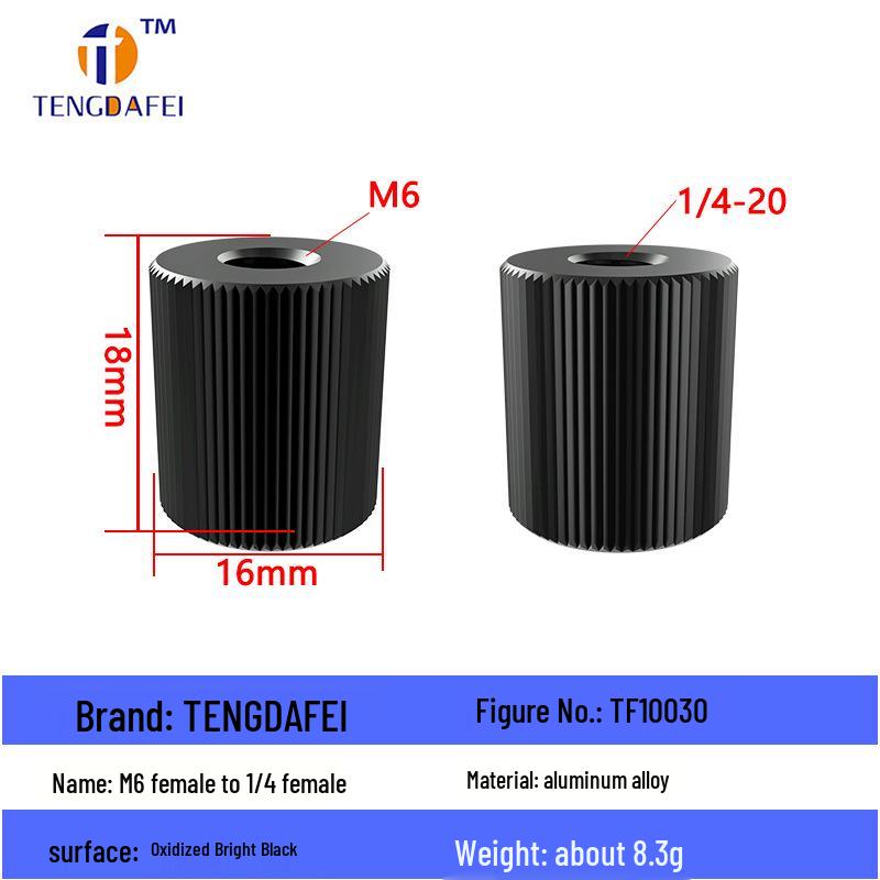 Reversible 1/4" Male To 3/8" Female Adapter for Camera Tripod Ball Head with M4-M8 Conversion Screws