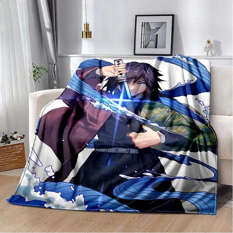 Модное одеяло Demon Slayer-легкое фланелевое покрывало для дивана и кровати, одеяло с цифровой печатью из мягкой фланелевой ткани с червями