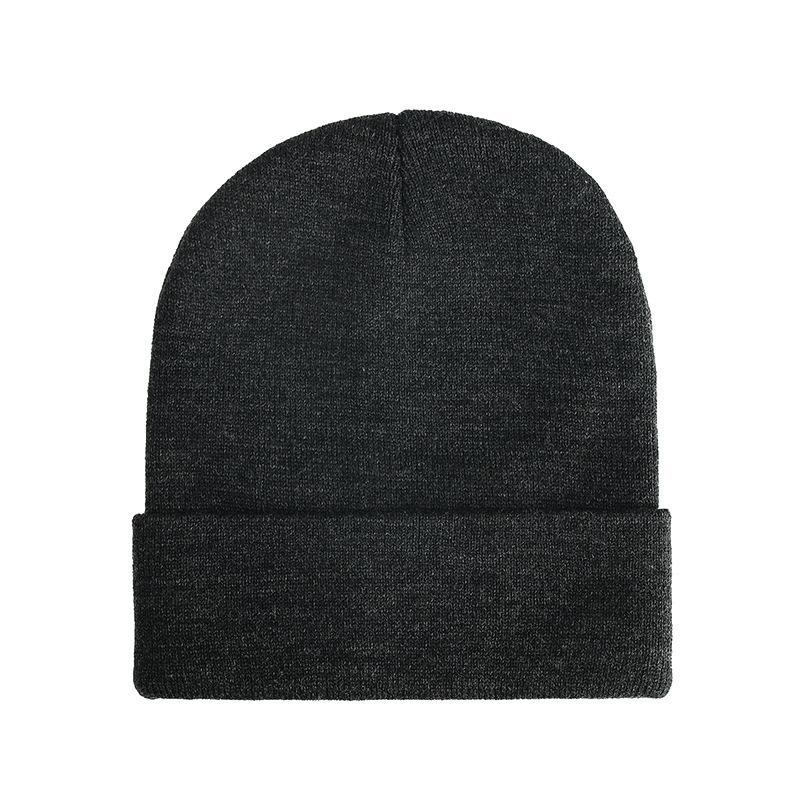 Brimless beanie big head circumference knitted hat knitted hat knitted hat black knitted hat outdoor warm hat