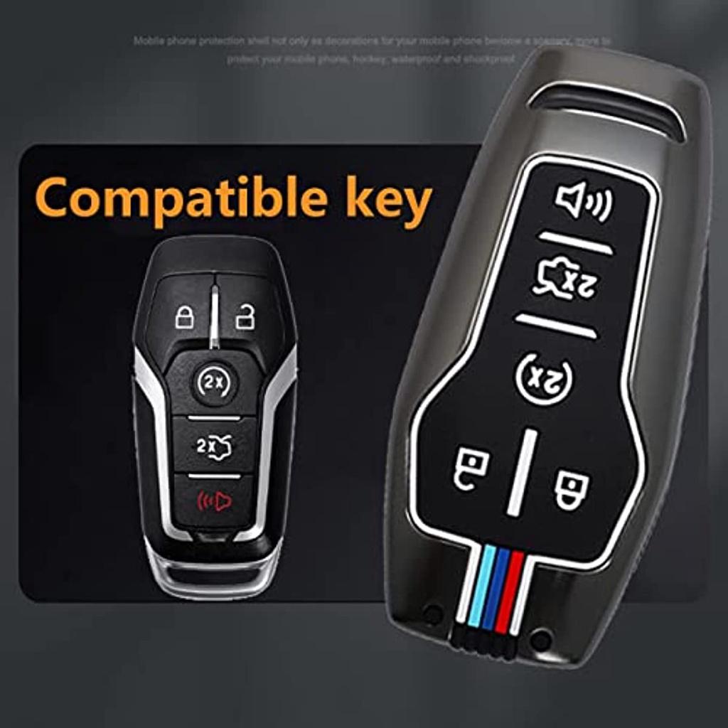 Чехол для ключей, металлический корпус, чехол, совместимый с Ford 2018 Taurus Mustang Raptor F150 Explorer, серия с короткой пряжкой