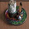 Ceramics Candle Holder Multi-purpose Incense Burner Palo Santo Stick White Sages Holder Ash Catcher Tray Meditation Yoga Home Office Desktop