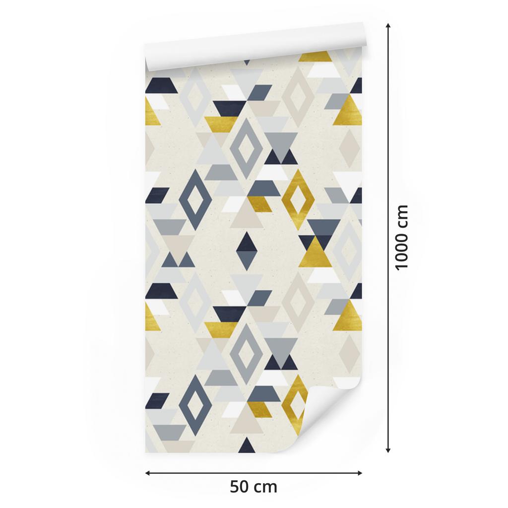 Geometric retro pattern wallpaper for living room and bedroom 50x1000