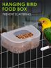 Пластиковый прозрачный кормушка-коробка для птиц, анти-разлив, кормушка для попугаев, подвесная, защита от просыпания, универсальная кормушка для птиц
