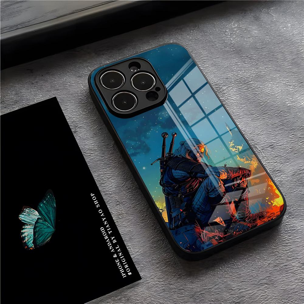 Чехол для телефона W-Witcher для iPhone 17 Pro Max 15 Pro 16 14 Plus 12 13 Mini 11 Pro Ударопрочный стеклянный чехол