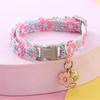 Cute Neck Pet Collar with Bell for Small Dogs Puppy Kitten Stuff Things Accessories Adjustable Footprint Cat Breakaway Collar
