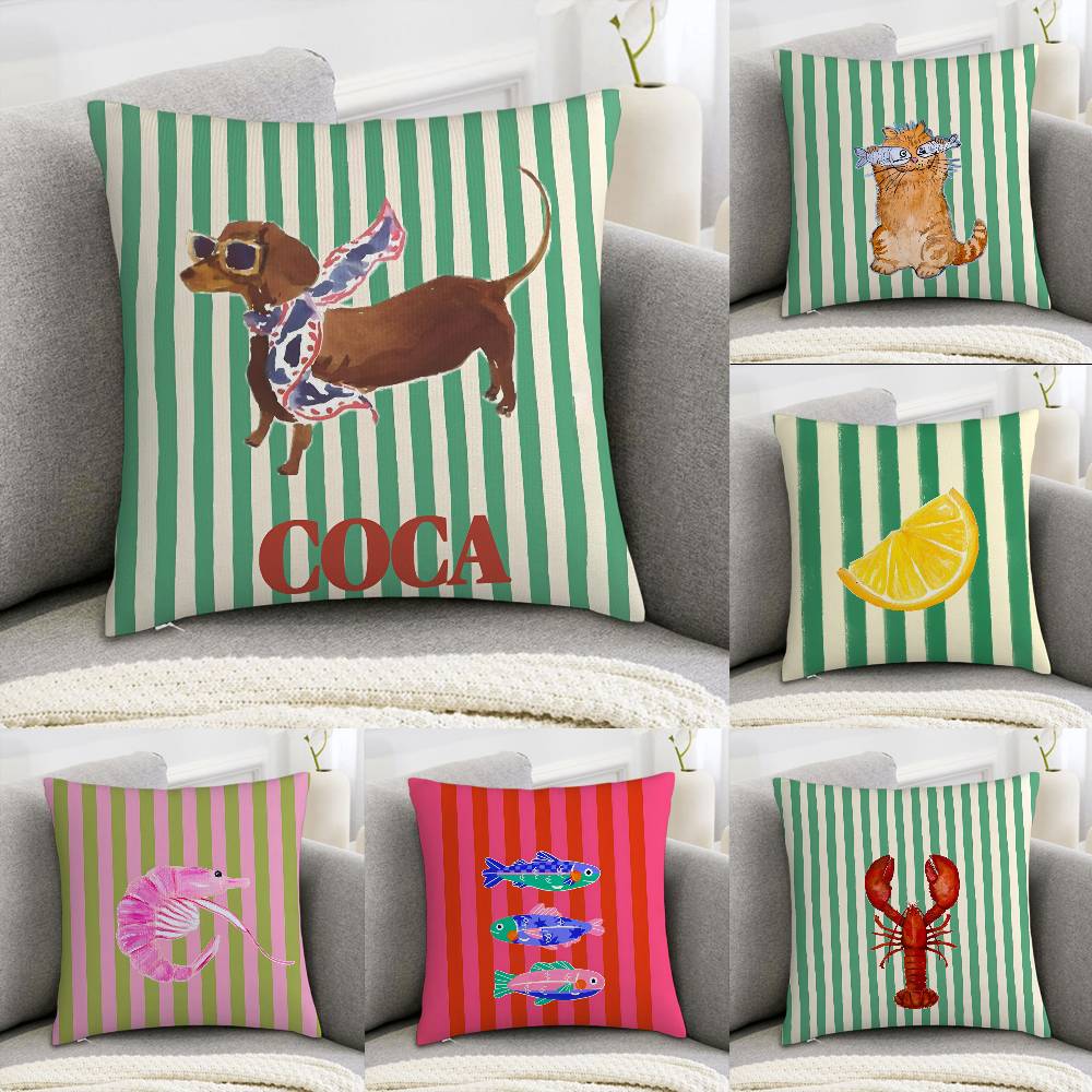 Design Stripes Pillow Case Sofa Decorative Home Double-sided Print Plush Square Throw Pillow Covers Cushion Decor Cover