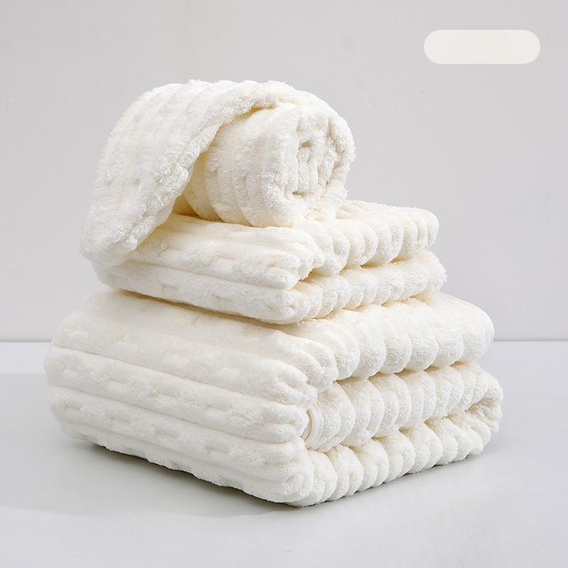 1/4PCS Soft and Absorbent Without Shedding Hair Fiber Bath Towel,Quick Drying Beach Towel with Water Absorption,Coral Fleece Towel