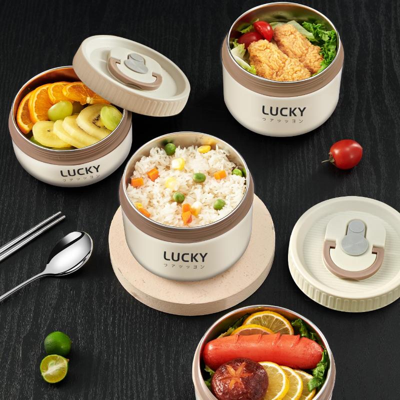 Изолированная миска пищевого качества из нержавеющей стали 316, пригодный для использования в микроволновой печи, контейнер для хранения продуктов питания, штабелируемый портативный набор плюс набор для еды