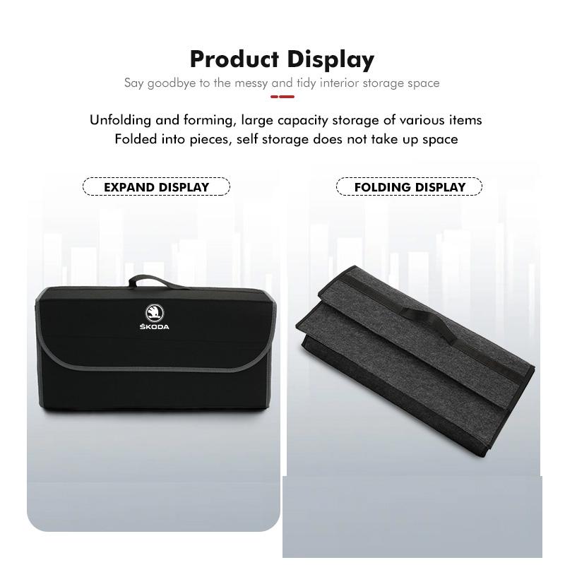 Car Trunk Organizer Storage Box Stowing Tidying Container Bag For Skoda Octavia A5 A7 RS Fabia Superb Rapid Karoq fxdj44
