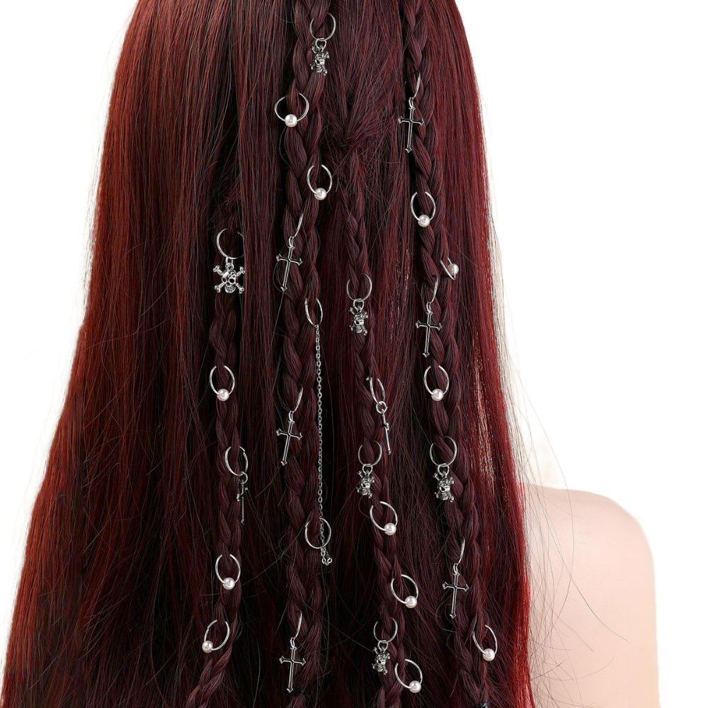 13 шт. Набор колец для волос для плетения кос, металлические зажимы-манжеты, трубочки для плетения кос, бусины для дредов, женские