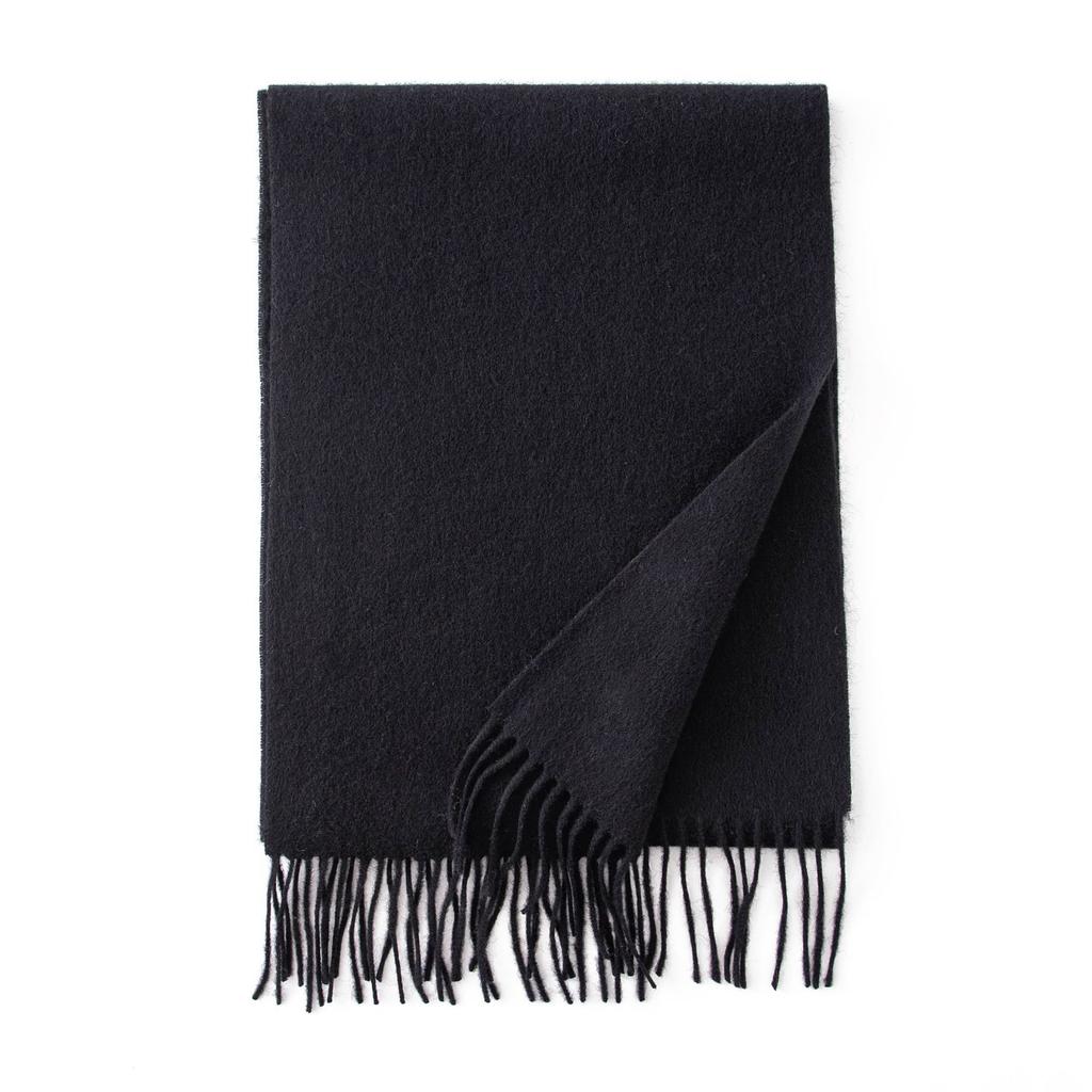 Thickened Autumn and Winter Plaid 100 Wool Scarf Atmosphere Women's All-match Fashion Warm Wool Scarf Comfortable Shawl