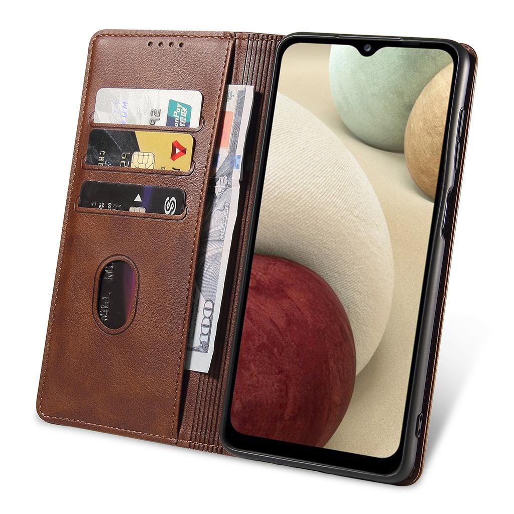 Защитный чехол для телефона Samsung Galaxy A22 4G (Версия ЕС),Кожаный чехол для телефона с текстурой теленка, кошелек, подставка