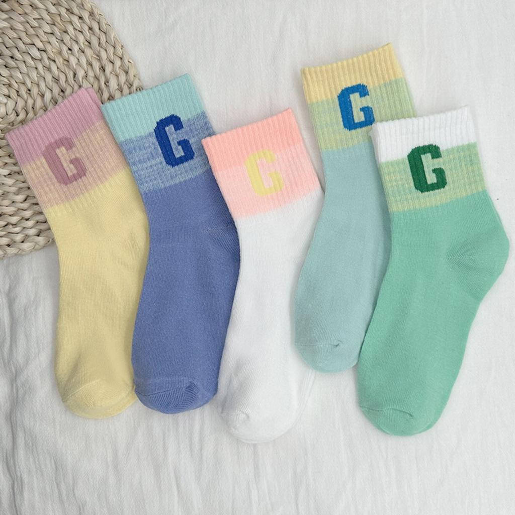 5 пар, Женские, Мягкие носки, Носки средней длины, Носки с надписями, Теплые носки, Верхняя одежда, Высокие носки, Длинные носки, Длинные носки, Спортивные носки