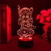 Genshin Impact Klee 3d светодиодная лампа для спальни манга ночные огни аниме фигурка украшения Kawaii подарок