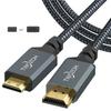 Twozoh Mini HDMI To HDMI Cable 4K 60Hz UHD Male To HDMI Male Conversion Cable Type C 1M, Mini-HDMI Cable,HDMI (HDMI Mini)