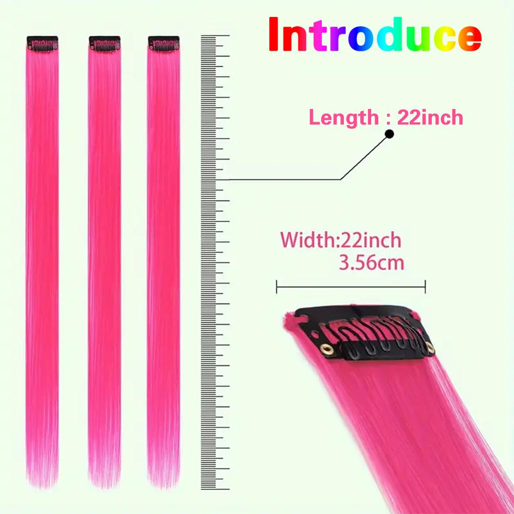 LISI HAIR 1 шт. синтетические длинные прямые цветные заколки для волос, подходящие разноцветные накладки для волос для женщин, повседневные аксессуары для вечеринок и фестивалей