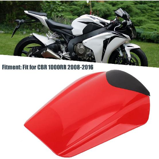 Fydun Motorcycle Pillion Rear Seat Cover Cowl Tail Fairing ABS Plastic Glossy Replacement for CBR 1000RR 2008‑2016(Red)