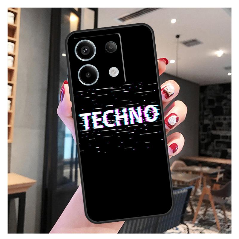 Чехол с цитатами о техно-музыке для Xiaomi Redmi Note 13 Pro 12 11 9 10 12S 11S 10S 9S Redmi 13 12 10C 12C 13C