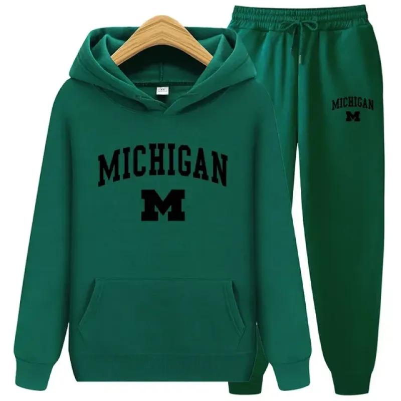 Осень-зима 2023, новая спортивная одежда, спортивные костюмы, мужские повседневные теплые плюшевые толстовки с буквенным принтом, брендовый принт, мужской наряд из 2 предметов