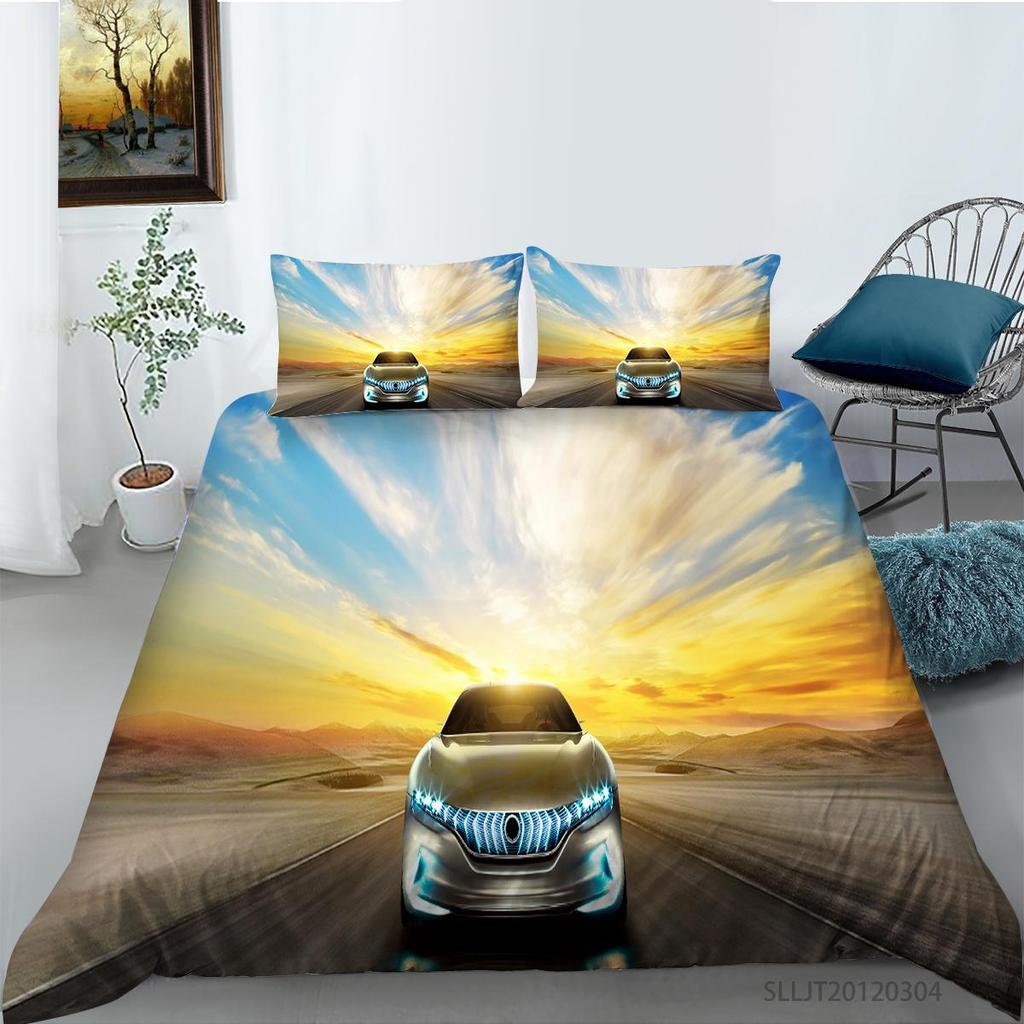 Пододеяльник с 3D принтом Покрывала с автомобилями Постельный комплект из полиэстера Queen King Size Роскошный пододеяльник для мальчиков-подростков и мужчин