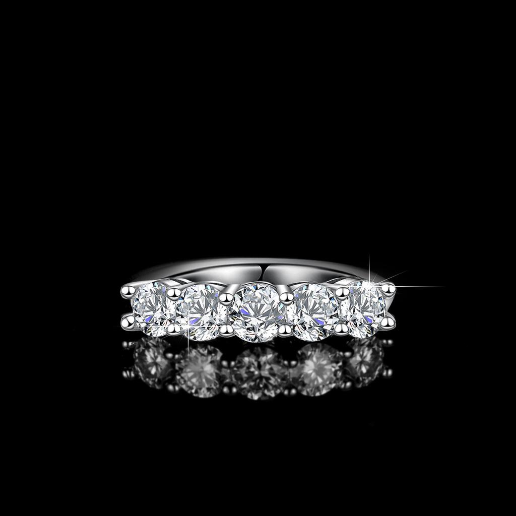 Кольцо с муассанитом, женское серебряное кольцо, пятизвездочное кольцо принцессы, кольцо с короной, кольцо с бриллиантом, обручальное кольцо, предложение, кольцо с бриллиантом, подарок для подруги