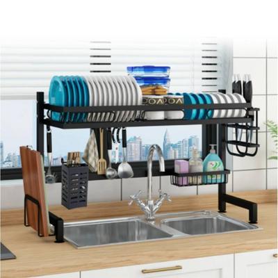 Iimono117 Сушилка для посуды над раковиной 55 см Узкая кухонная большая для палочек для еды разделочной доски нержавеющая простая сборка стойка, 2-ярусная, [ширина - 95 см] 2-ярусная