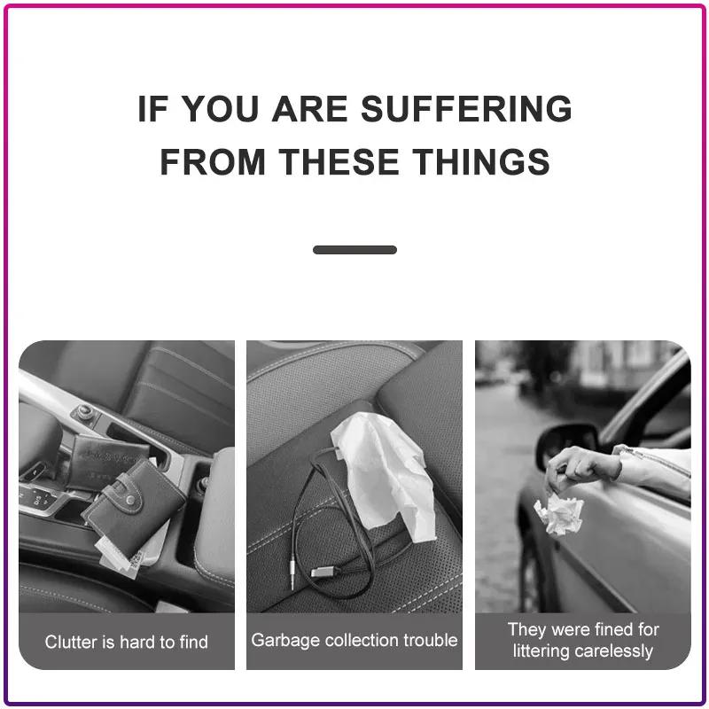 Car Hanging Trash Bin Seat Back Storage Box Phone Holder Hook Stickers For Mercedes Benz A B C E S AMG C200 C230 C240 C250 C280 GI1