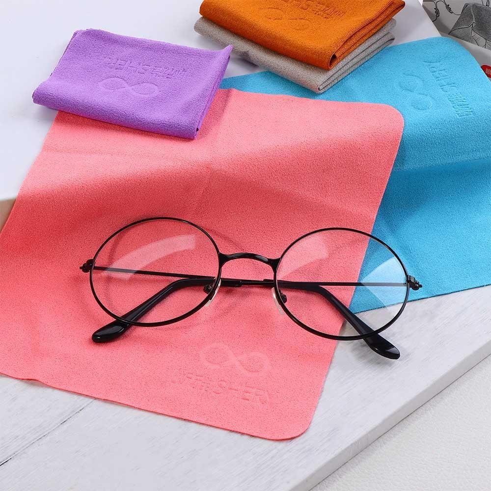 5pcs/lot Simple Suede Glasses Cloth Microfiber Solid Color Glasses Cleaner Lens Phone Screen Glasses Clean Male