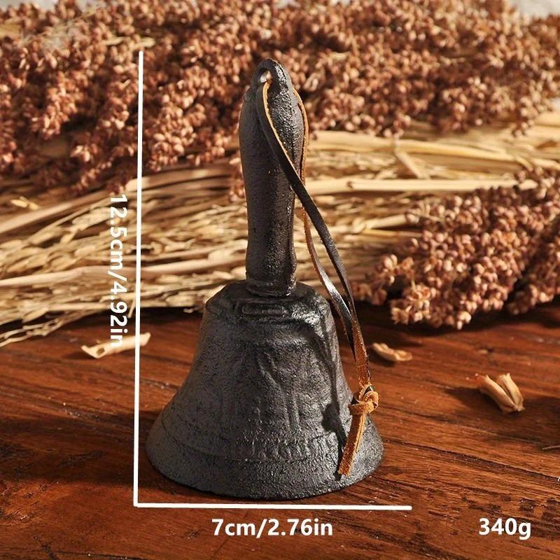 Retro Cast Iron Hand Bell Multi-Purpose Bells for Craft Wedding Decoration Alarm School Church Classroom Bar Hotel Vintage Bell