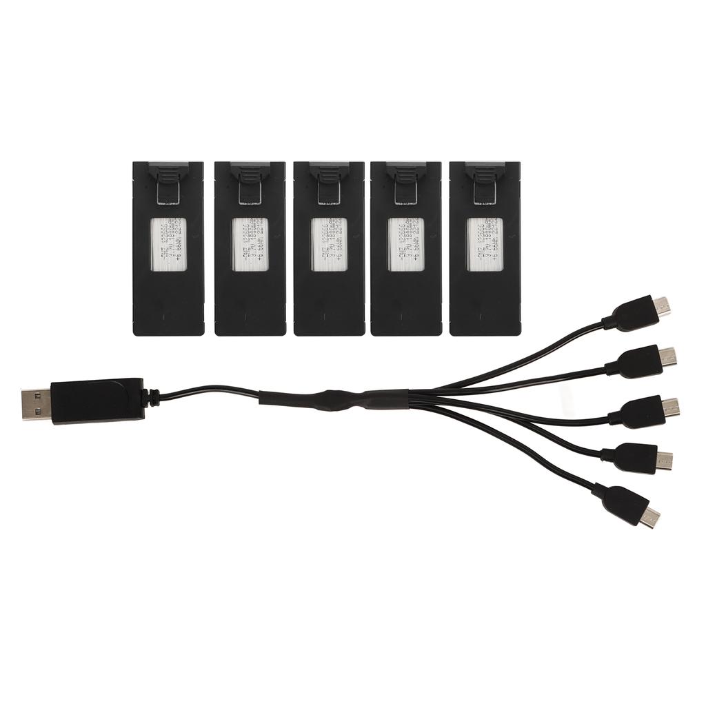5Pcs Drone Lithium Battery 3.7V 1800mah Remote Control Aircraft Model Accessories with Charging