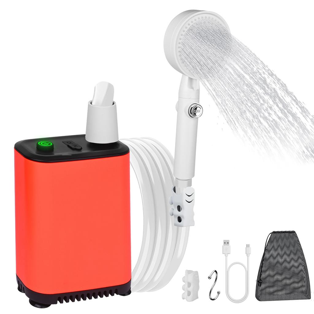 Portable Shower Electric Camping Shower with 3 Levels Waterflow Adjustment Cordless Outdoors Shower