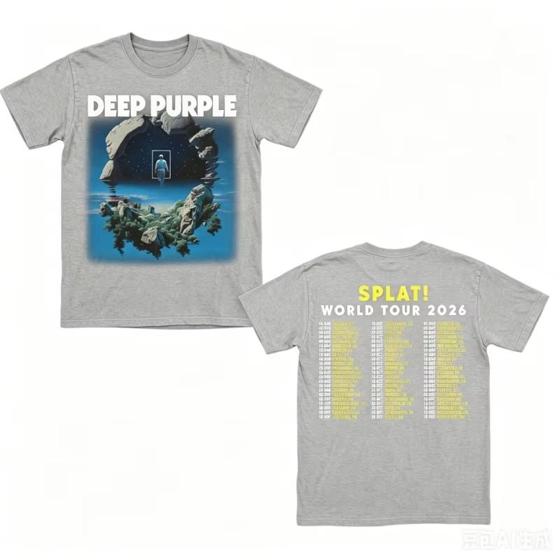 Deep Purple Группа SPLAT! МИРОВОЙ ТУР 2026 Печатная Футболка Унисекс Мужская Женская Футболка Y2k Высокое Качество Уличная Одежда Короткий Рукав Женская Мужская Одежда