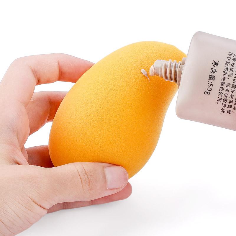 1Pcs Makeup Sponges Mango Shape Soft Beauty Powder Eggs Foundation Concealer Dry Wet Use Tools Cosmetic Cream Applicator