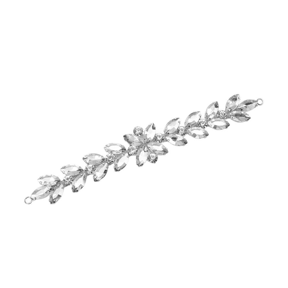 1pcs Glass DIY Craft Chains Sparkling Flower shape Statement Rhinestone Chain For Women