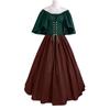 Women's Renaissance Medieval Costume Dress, Off Shoulder Lace-Up Corset Gown for Halloween and Cosplay