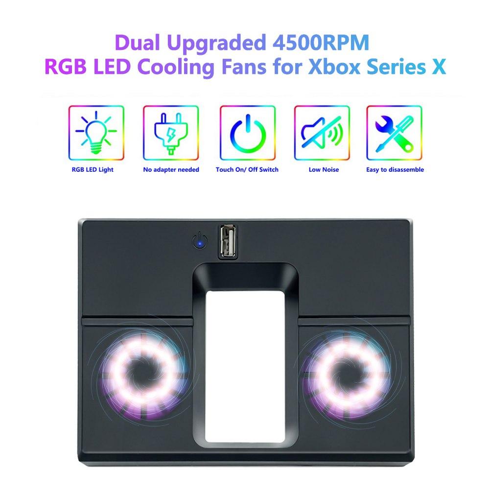 Охлаждающий вентилятор, совместимый с Xbox Series X, внешний USB-кулер с турбонаддувом, вентилятор с контролем температуры, консольная система охлаждения для Xbox Series X