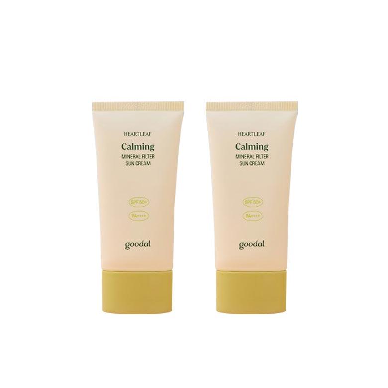 Goodal Солнцезащитный крем с успокаивающим минеральным фильтром Heartleaf SPF50+ PA++++ 50мл*2шт