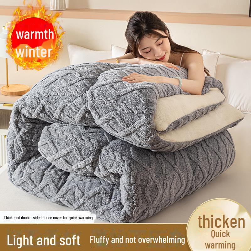 Двусторонняя основа из овечьей шерсти - толстое зимнее одеяло для студентов