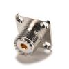 1Pc SO239 UHF Female Jack 4-hole 25mm Female Jack Socket Chassis Panel Mount Connector 4hole Flange Coax Adapter Fast Delivery