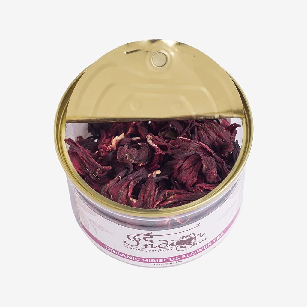 Hibiscus Flower Tea (25 G), Organic Hibiscus Flower Tea, Indian Chai