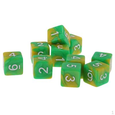 10 шт. шестигранные кубики D6 акриловые для настольных игр, карточных игр