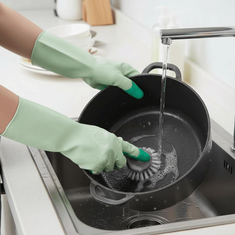 3Pairs/Set Thickened Dishwashing Gloves Oil Resistant Cleaning Gloves Laundry Gloves  Car Washing