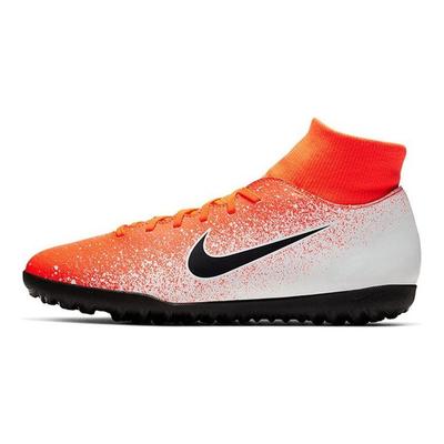 Mercurial Superfly 6 Club Turf Оранжево-белые мужские кроссовки Черные AH7372-801