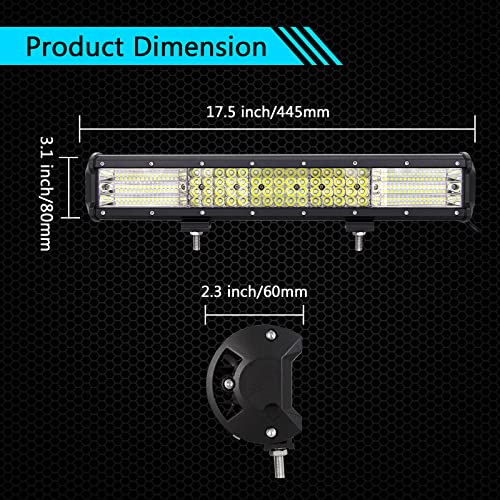 Willpower 17-дюймовая светодиодная панель мощностью 450 Вт, 12 В, 24 В, светодиодный рабочий светильник с широким и узким углом обзора, IP67, светодиодный прожектор высокой яркости 6000 К, белый цвет