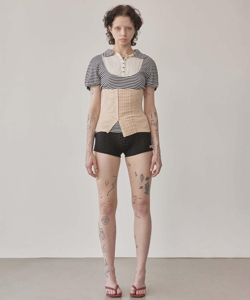 SCULPTOR Eyelet Knit Shorts Black